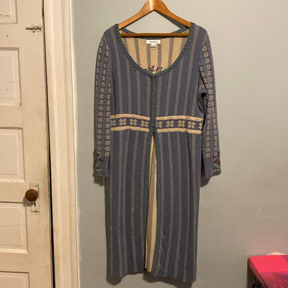 April Cornell long double knit cotton sweater wrap size M